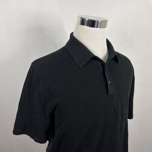 Rag & Bone Vinny Knit Polo Shirt Men’s XXL Black Cotton Blend Casual Designer